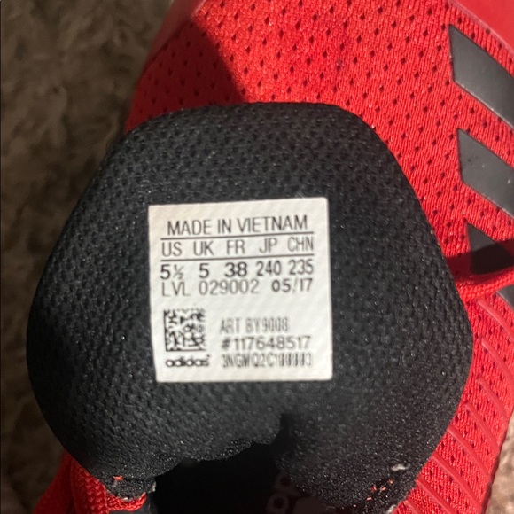 Adidas Red and Black Athletic Sneakers